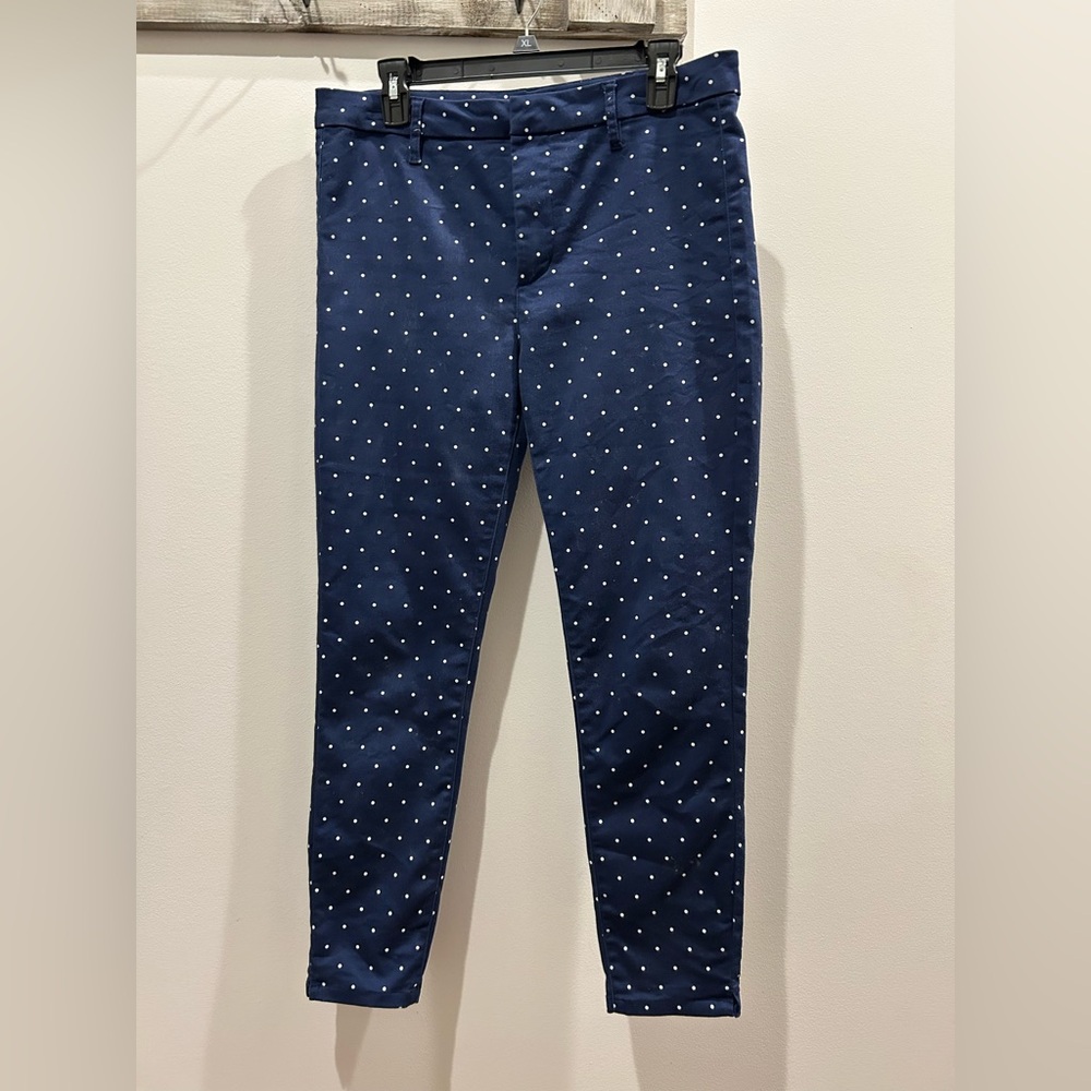 Navy Blue Polka Dot Pants